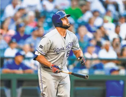  ?? JOE NICHOLSON/USA TODAY SPORTS ?? After setting career highs in home runs with 38 and RBI with 85 in 2017, Mike Moustakas signed a one-year, $6.5 million contract.