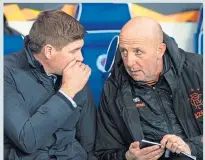  ??  ?? Steven Gerrard and assistant Gary McAllister