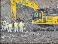  ??  ?? POLICE DIG: Search for Corrie at waste site