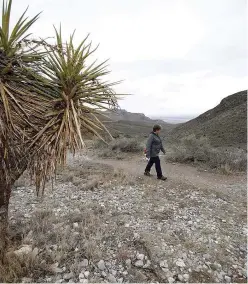  ??  ?? Left: A hiker sets off on a trail through Franklin Mountains State Park near El Paso, Texas.