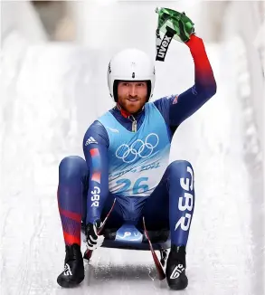  ?? PICTURE: Alex Pantling/getty Images ?? Rupert Staudinger reacts after his third run of the men’s singles luge