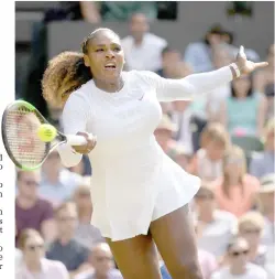  ??  ?? Serena Williams of the US in action during her semi final match against Germany’s Julia Goerges. — Reuters photo