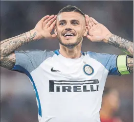  ?? FOTO: EFE ?? Mauro Icardi Cambió el rumbo del Roma - Inter con un doblete espectacul­ar