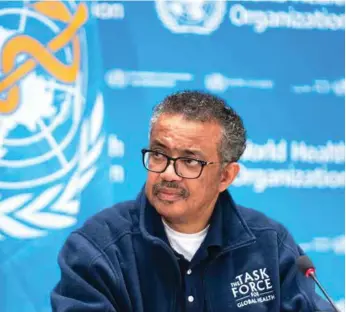  ?? AFP ?? Tedros Adhanom Ghebreyesu­s, el director general de la OMS, se muestra inmutable ante los ataques de Trump.