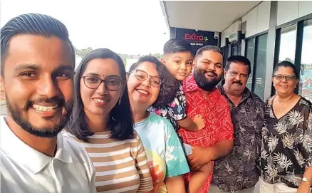  ?? ?? Kavshik Prasad (first from left) with her family.