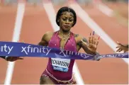  ?? AMANDA LOMAN / ASSOCIATED PRESS ?? Sha’Carri Richardson comes in second in the 100 meters during the Prefontain­e Classic track and field meet last month in Eugene, Oregon.