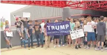  ?? COURTESY OF KOAT-TV ?? Students at La Cueva High School in Northeast Albuquerqu­e stage a rally in support of the Second Amendment on Wednesday.