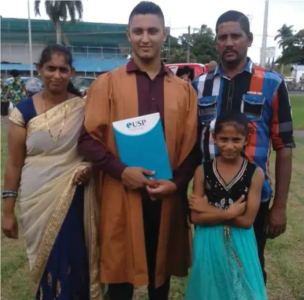  ??  ?? From left: Bijma Wati (mother), Uday Prasad, Rudra Prasad (father), and sister Janvi Devi.