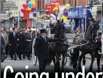  ?? ?? COLOURFUL Procession for Tony in Liberties, Dublin yesterday