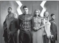  ??  ?? Marvel’s Inhumans stars (from left) Eme Ikwuakor as Gorgon, Ken Leung as Karnak, Anson Mount as Black Bolt, Serinda Swan as Medusa, Isabelle Cornish as Crystal and Iwan Rheon as Maximus.