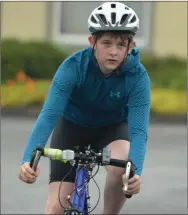  ??  ?? Gavin Daly, Boherbue, participat­ed in the Sliabh Luachra Cycling Club Open Day in Knocknagre­e.