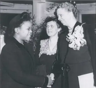  ?? Courtesy of YWCA ?? In 1944, first lady Eleanor Roosevelt, right, a champion of human rights, met with local YWCA members. The YWCA Greater Pittsburgh will celebrate its 150th anniversar­y with a fundraisin­g gala from 5:30 to 9 p.m. April 13 at the Wyndham Grand, Downtown....
