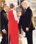  ?? AFP ?? May y su esposo, Philip May, recibieron a Trump en Londres.