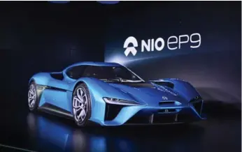  ?? NIO ?? The NextEV NIO EP9 first appeared in a video that showed it lapping the Nurburgrin­g with a time of 7:05.120.