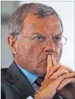  ?? NEIL HALL/GETTY IMAGES ?? A deal for MediaMonks would mark Martin Sorrell’s first acquisitio­n since he left the world’s largest ad firm in April. It would also mean duelling with his former employer, WPP.