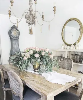  ?? SO MUCH BETTER WITH AGE ?? A dining room designed by Jamie Lundstrom. “The French just know how to do any style well, whether it’s fashion or home décor. I love their architectu­re and ornate detailing,” says Lundstrom, author of French Vintage Décor: Easy and Elegant DIY Projects for Any Home.