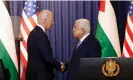  ?? Photograph: Mohamad Torokman/Reuters ?? Joe Biden with the Palestinia­n Authority president, Mahmoud Abbas, in Bethlehem.