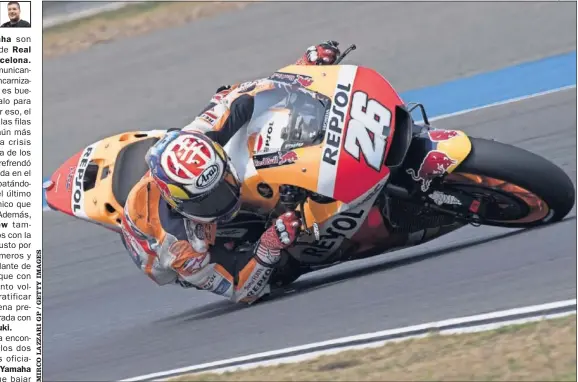  ??  ?? OPTIMISTAS. Dani Pedrosa fue el más rápido y la Honda se confirma como rival a batir después de los test de Tailandia de MotoGP.