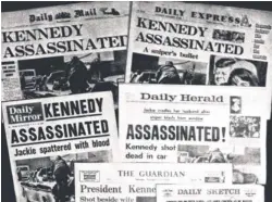  ?? 1963 PHOTO FROM AP FILES ?? Kennedy’s assassinat­ion was front page news everywhere.