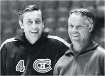  ?? JAC HOLLAND/FILES ?? Jean Beliveau, left, and Gordie Howe, shown at Maple Leaf Gardens in 1972, both make Wayne Gretzky’s shortlist of the best forwards in the history of the NHL.