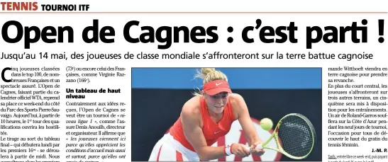  ?? (Photo AFP) ?? L’Allemande Carina Witthoeft, vainqueur en  mais battue en finale l’an dernier, sera l’une des favorites de l’épreuve du côté de Sauvaigo.