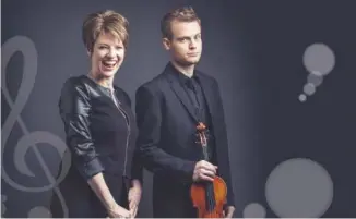  ?? CONTRIBUTE­D ?? Beverley Johnston and Marc Djokic will be on stage at the deCoste centre Oct. 24. The two combine percussion and strings for an entertaini­ng, dynamic sound.