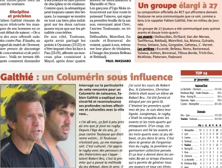  ?? (Photo L. Martinat) journée ?? Fabien Galthié : « Si Toulouse n’existait pas, ça »