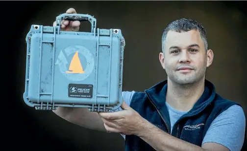  ?? PHOTO: CHRISTINE CORNEGE/FAIRFAX NZ ?? Mike Townsend lost his waterproof security box in the Kaipara Harbour on April 9. A month later, it washed up on the west coast of the Awhitu Peninsula.