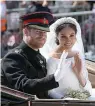  ?? Associated Press ?? ■ Prince Harry and his wife, Meghan, on their wedding day.