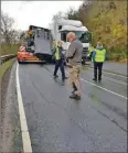  ??  ?? Last Thursday’s lorry crash closed the A82 just south of Onich for four and a half hours.