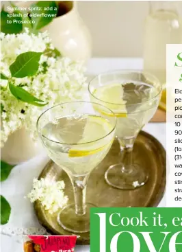  ??  ?? Summer spritz: add a splash of elderflowe­r to Prosecco