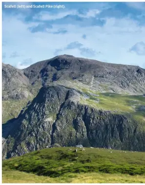  ??  ?? Scafell (left) and Scafell Pike (right).