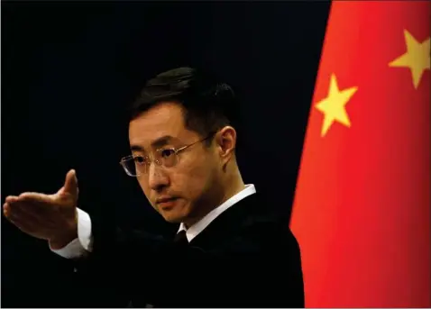  ?? ?? Talsmand for Kinas udenrigsmi­nisterium Lin Jian afviser alle anklager om hackerangr­eb. Arkivfoto: Tingshu Wang/Reuters