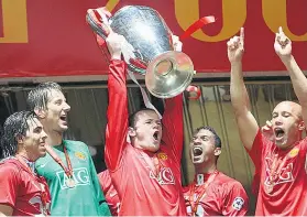  ??  ?? Crowning glory: Wayne Rooney with the Champions League Trophy in 2008