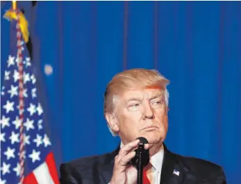  ?? FOTO: DPA ?? US-Präsident Donald Trump verkündet in Florida eine Kehrtwende in seiner Syrien-Politik.