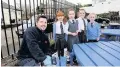  ??  ?? Handiwork Gary Anderson at picnic benches in the playground