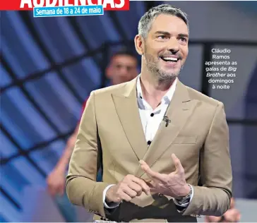  ??  ?? Cláudio Ramos apresenta as galas de Big aos domingos à noite