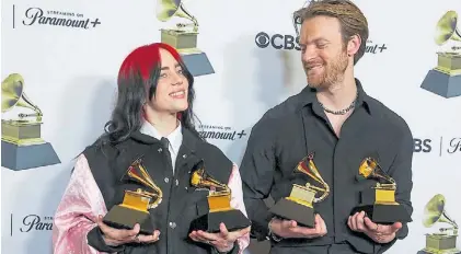  ?? ?? Hermanos. Billie Eilish y Finneas cantarán “What Was I Made For?”, canción nominada por “Barbie”.