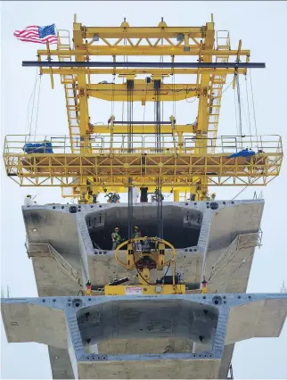  ?? ALLISON HESS/THE VIRGINIAN-PILOT VIA AP ?? The new Bonner Bridge is being built along the Oregon Inlet in North Carolina. Canadian suppliers could suffer if the U.S. maintains or expands the Buy America provisions.