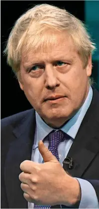  ??  ?? Boris Johnson stands firm in last night’s debate