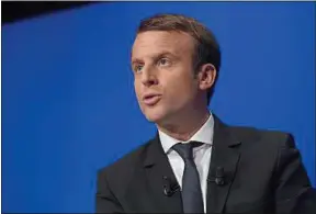  ??  ?? « Je ne suis pas le candidat de la mondialisa­tion heureuse », assure Macron.