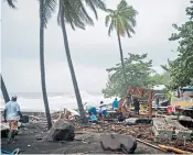  ??  ?? A restaurant is obliterate­d on the island of Martinique