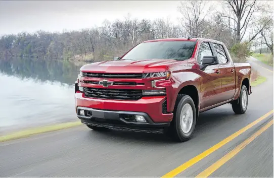  ?? CHEVROLET ?? The 2019 Chevrolet Silverado half-ton will have a turbocharg­ed four-cylinder engine, as well as an all-new fuel management system on its V8 engines.