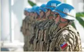  ?? (AFP) ?? This file photo shows soldiers associated with the UN Stabilizat­ion Mission in Haiti in Cap-Haitien, on January 24, 2015