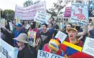  ??  ?? DEMONSTRAT­ION: Students protest at the University of Queensland.