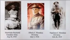  ??  ?? Pictured, a few of the World War I casualties whose photos Roger Beaudry managed to retrieve from old records.