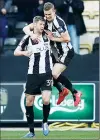  ??  ?? FLYING: Jon Stead celebrates the second goal