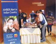  ?? JIM THOMPSON/JOURNAL ?? Federal, state, local and tribal leaders gather at the Isleta Resort and Casino Tuesday for the first National Amber Alert in Indian Country Symposium.