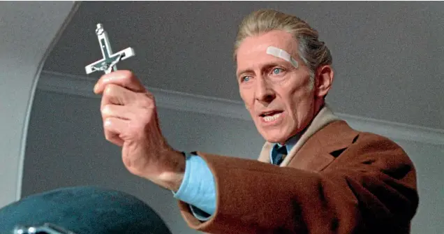  ??  ?? Peter Cushing played a Van Helsing in at least five Hammer Horrors and came to define the role for a generation.