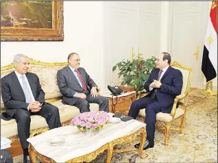  ?? KUNA photo ?? Egyptian President Abdel Fattah el-Sisi receives co-chairman of Egyptian-Kuwaiti cooperatio­n council.